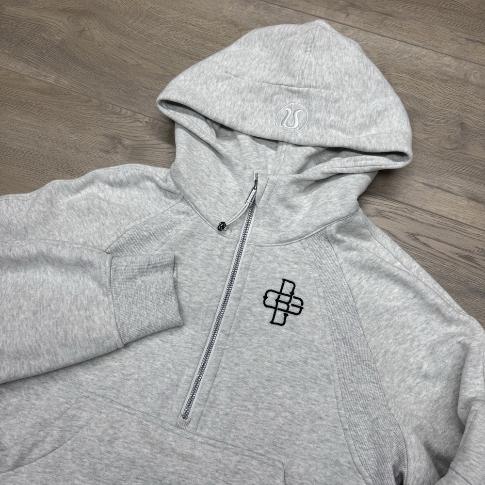 Lululemon Scuba Half Zip Pullover‎ Gray Women's Sz XS/S Custom Embroidery